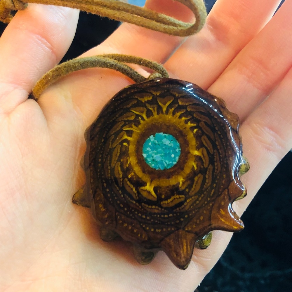 Third eye pinecone necklace